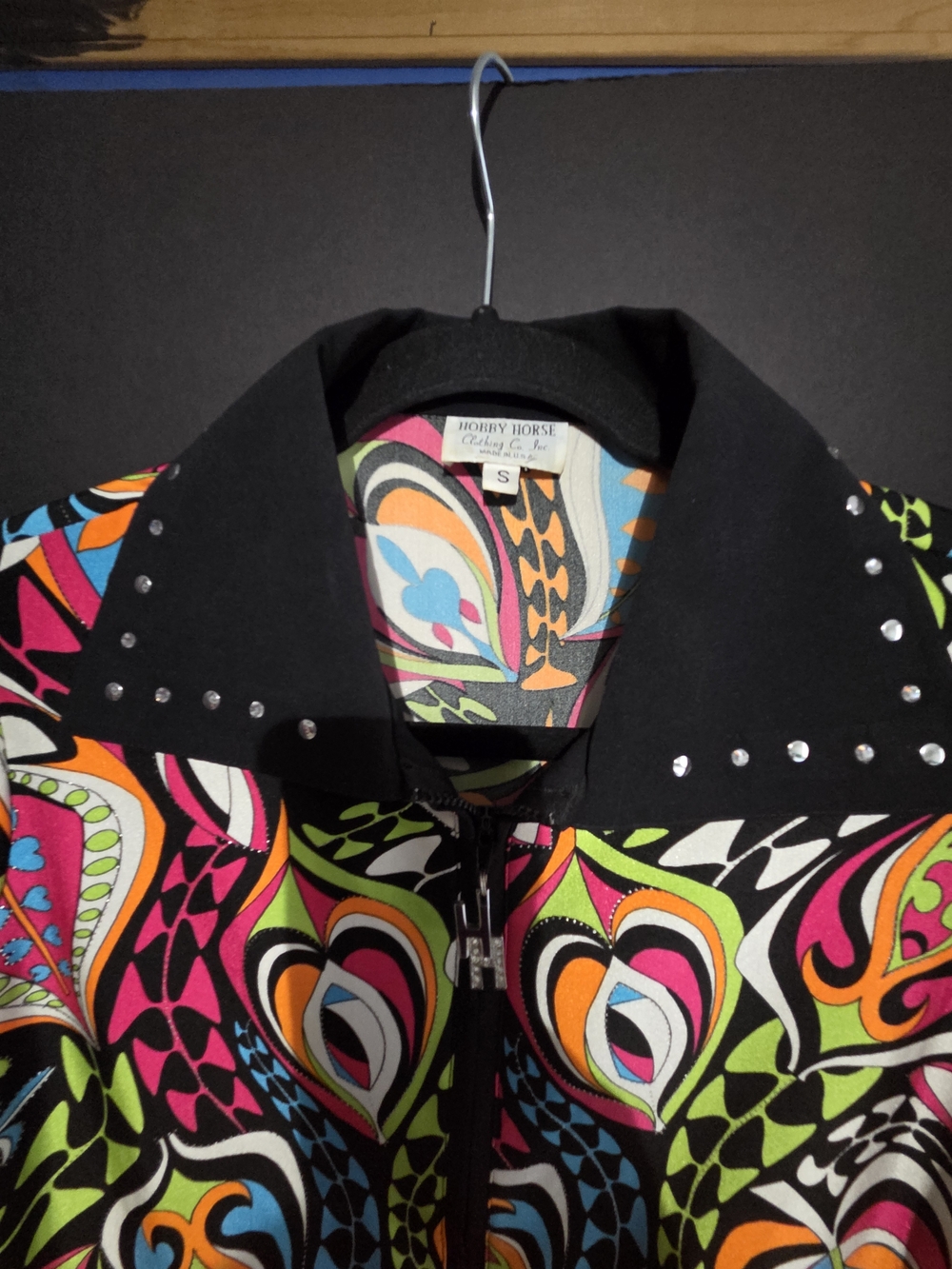 VTG Esquestian Western Show Stud-Trim Multicolor Pattern Jacket - Women, Size S - Picture 2 of 16
